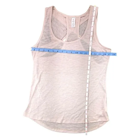Marika Women Size Medium Wind Chime Racerback Tank Top High Low Hem Pink Tan New - Picture 7 of 7